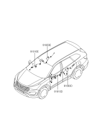 91660B8030-WIRING ASSY-RR DR RH