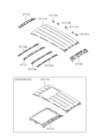 6714026000-Rail assy-roof rr
