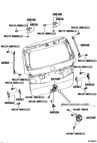 6881026010-HINGE ASSY, TAIL GATE, RH