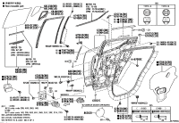 68103F4040-GLASS SUB-ASSY, REAR DOOR, RH