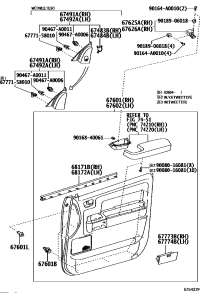 674920C030C0-GARNISH, FRONT DOOR LOWER FRAME BRACKET, LH