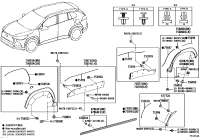 750740A060-MOULDING SUB-ASSY, FRONT DOOR, OUTSIDE LOWER LH