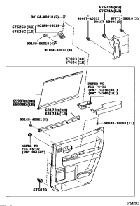 681740C050-Weatherstrip, rear door glass, inner lh