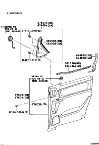6768058370A0-BOARD SUB-ASSY, REAR DOOR TRIM, RH