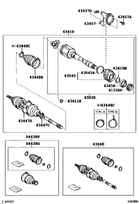 044270R060-BOOT KIT, FRONT DRIVE SHAFT, IN & OUTBOARD, RH/LH
