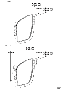 6786158020-WEATHERSTRIP, FRONT DOOR, RH