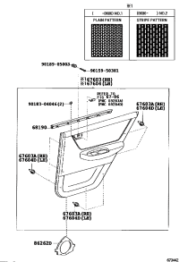 6763002B60A0-BOARD SUB-ASSY, REAR DOOR TRIM, RH