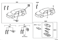 69052YK030-CYLINDER & KEY SET, DOOR LOCK, LH