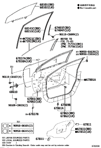 6810102530-GLASS SUB-ASSY, FRONT DOOR, RH