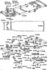5102835010-Bracket sub-assy, frame crossmember, no.4, rh/lh