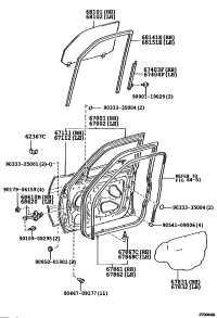6810160071-GLASS SUB-ASSY, FRONT DOOR, RH