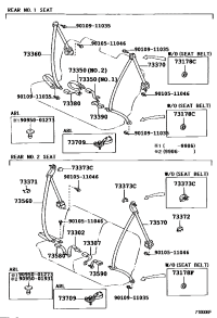 7336060262E0-BELT ASSY, REAR SEAT 3 POINT TYPE, OUTER RH