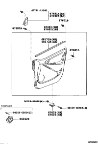 676100D580B0-BOARD SUB-ASSY, FRONT DOOR TRIM, RH