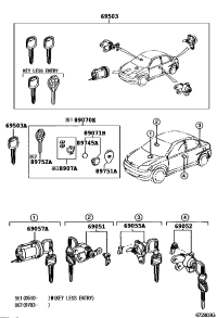 690510D020-CYLINDER & KEY SET, DOOR LOCK, RH