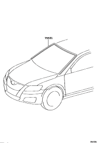 7553106150-MOULDING, WINDSHIELD, OUTER UPPER
