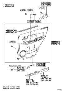 676300KA00C2-BOARD SUB-ASSY, REAR DOOR TRIM, RH