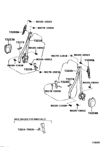 732100N010A0-BELT ASSY, FRONT SEAT OUTER, RH