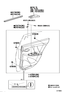 676300DC60E0-BOARD SUB-ASSY, REAR DOOR TRIM, RH