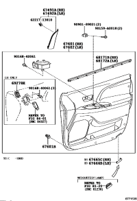 6761008090B0-BOARD SUB-ASSY, FRONT DOOR TRIM, RH