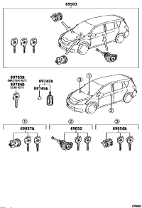 690520F040-CYLINDER & KEY SET, DOOR LOCK, LH