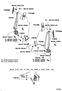 732300F070E0-BELT ASSY, FR SEAT