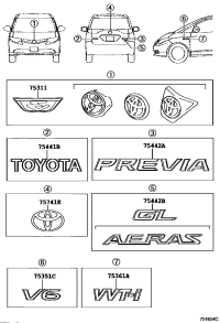 7530128151-EMBLEM, RADIATOR GRILLE (OR FRONT PANEL)