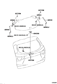 689300E040-STAY ASSY, BACK WINDOW, RH