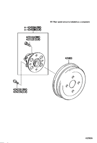 424500D070-HUB & BEARING ASSY, REAR AXLE, RH/LH
