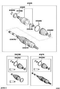 044280D171-BOOT KIT, FRONT DRIVE SHAFT, IN & OUTBOARD, LH