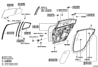 6815202420-RUN, RR DOOR GLASS