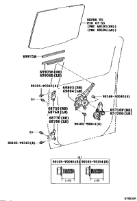 698030K140-REGULATOR SUB-ASSY, REAR DOOR WINDOW, RH