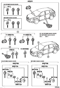 690520T010-CYLINDER & KEY SET, DOOR LOCK, LH