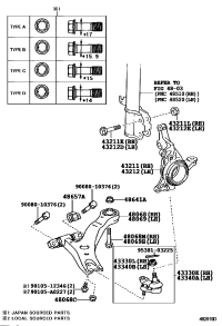 432110T010-KNUCKLE, STEERING, RH