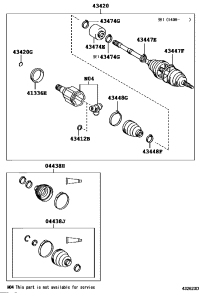 044280T000-BOOT KIT, FRONT DRIVE SHAFT, IN & OUTBOARD, LH