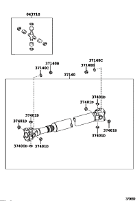 043750C020-Spider kit, front propeller shaft universal joint