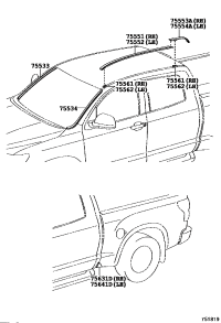 755330C050-MOULDING, WINDSHIELD, OUTSIDE LH