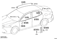7570806100-MOULDING SUB-ASSY, REAR DOOR WINDOW FRAME, LH