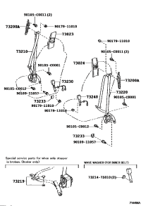 7323006240C0-BELT ASSY, FR SEAT