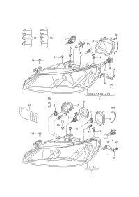 5P0941295-Motor, headlight