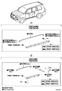7507160140-MOULDING SUB-ASSY, FRONT DOOR, OUTSIDE RH