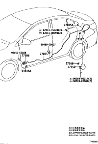 770350D460-CABLE SUB-ASSY, FUEL LID LOCK CONTROL