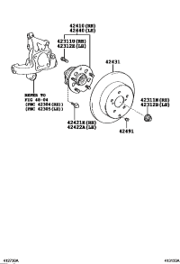 424100E040-Hub & bearing assy-rr axle rh
