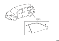 6273008210-Window assy, quarter, rear rh