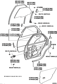 6748533010-Seal, rear door division inner, rh