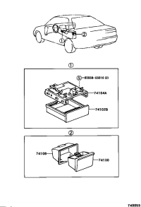 7410433040-RETAINER SUB-ASSY, FRONT ASH RECEPTACLE