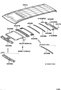 6310408020-REINFORCEMENT SUB-ASSY, ROOF PANEL, NO.2