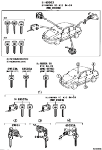 6905102030-CYLINDER & KEY SET, DOOR LOCK, RH