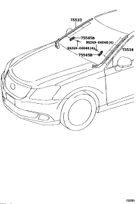 755350N010-MOULDING, WINDSHIELD, OUTSIDE RH