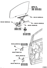 6980158020-REGULATOR SUB-ASSY, FRONT DOOR WINDOW, RH