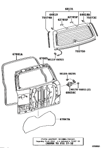 648180R020-SPACER, BACK DOOR GLASS, NO.1